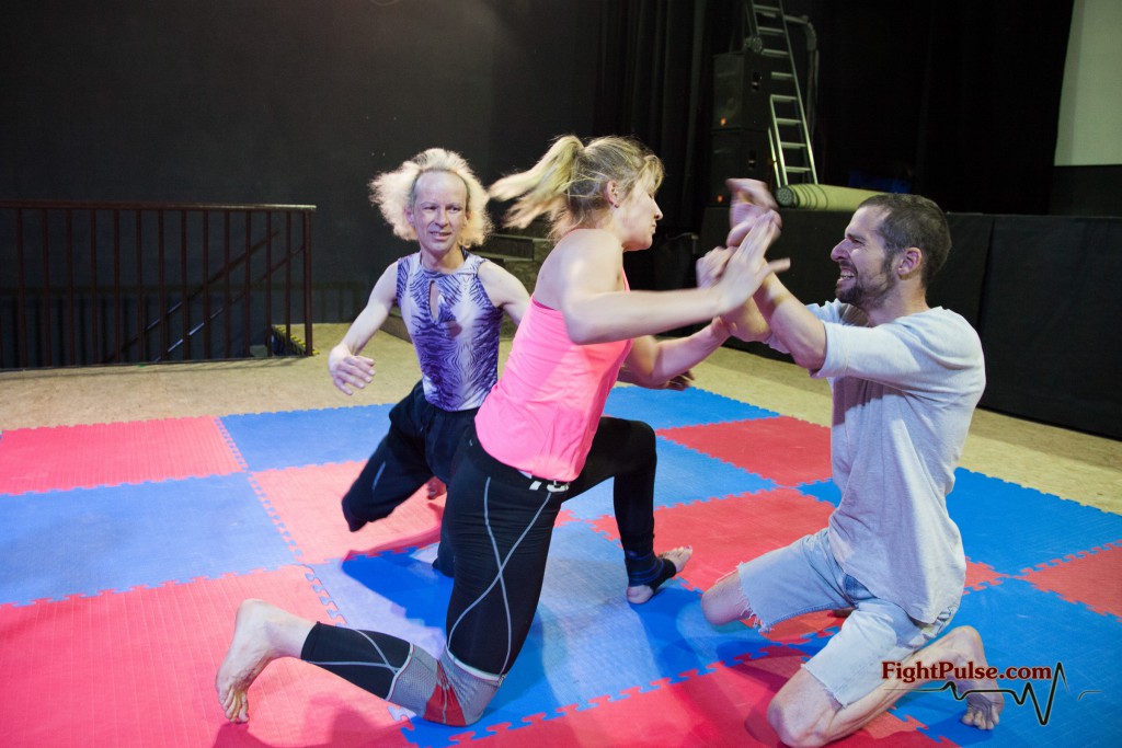 intense competitive mixed wrestling