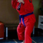 Alice posing in Judogi (kimono)